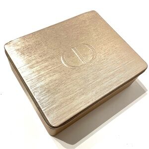 Dior Beauty Gold Makeup Storage Box Zip Case